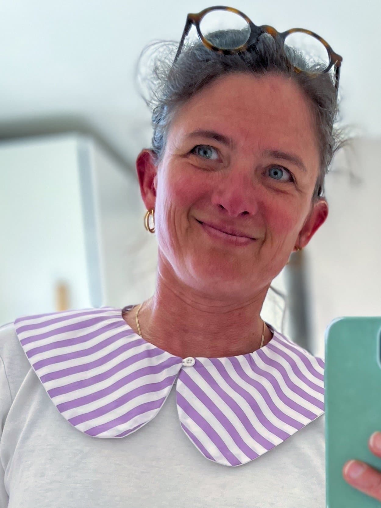 Col claudine Iris à lignes lilas